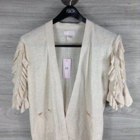 RACHEL PARCELL Ruffle Sleeve Cardigan Sweater size XXS - Picture 5 of 7